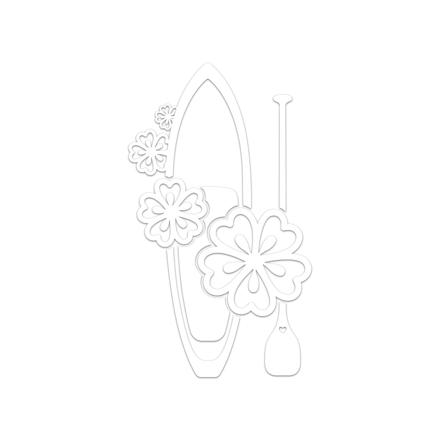 Flowers Paddleboard Sticker Decal Die Cut
