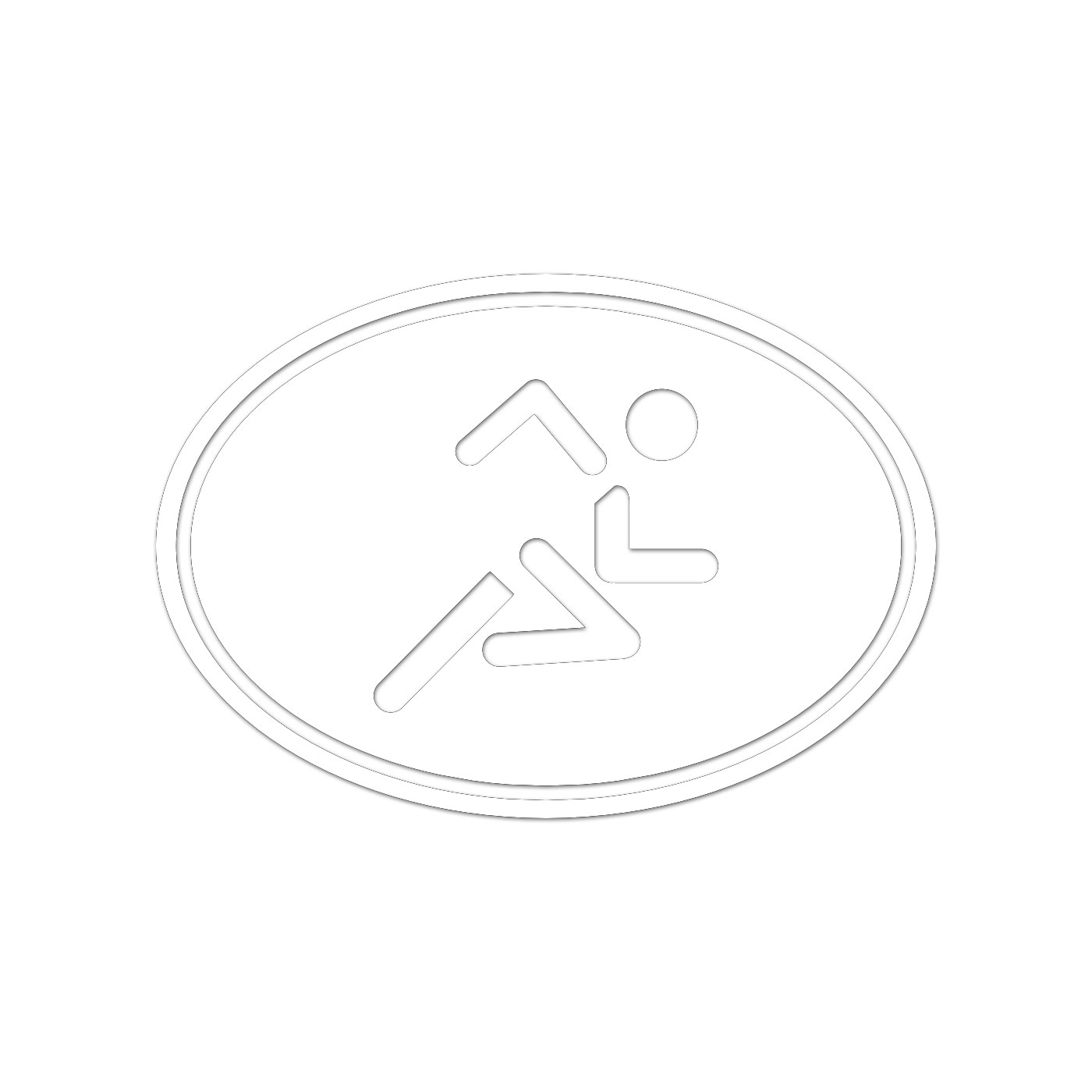 Oval Running Sticker Decal Die Cut