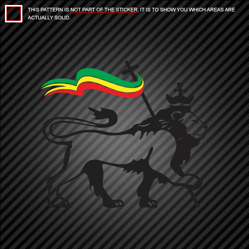 Multi-color Lion of Judah with Rasta Flag Sticker Vinyl Decal reggae ...