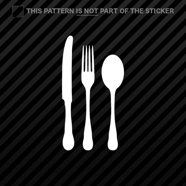 (2x) Kitchen Set Sticker Self Adhesive Vinyl utensils knife fork spoon