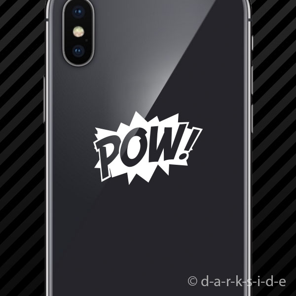 (2x) POW! Superhero Cell Phone Sticker Mobile comic style