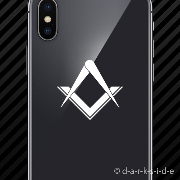 (2x) Freemasonry Cell Phone Sticker Mobile Freemasons Masonic Square Compass