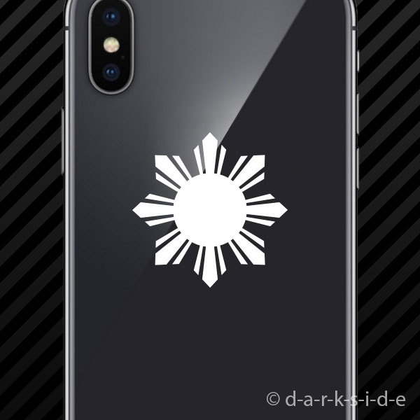(2x) Philippines Sun Cell Phone Sticker Mobile filipino stars flag