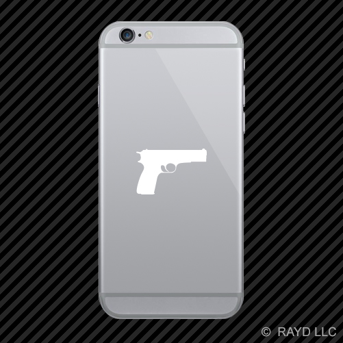 (2x) 1911 Cell Phone Sticker Mobile gun pistol M1911 45 .45 many colors