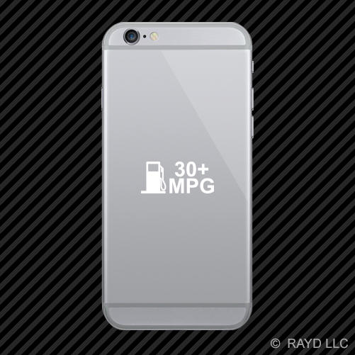 (2x) 30 MPG Cell Phone Sticker Mobile jdm euro hybrid mileage many colors