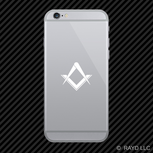 (2x) Freemasonry Cell Phone Sticker Mobile Freemasons Masonic Square Compass
