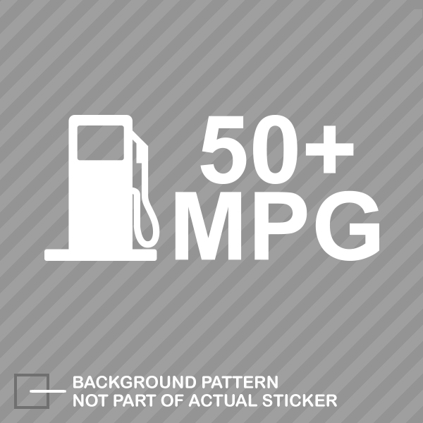 50 MPG Sticker Die Cut Decal jdm euro hybrid mileage