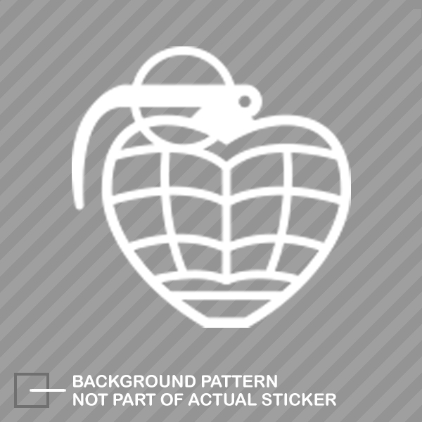Heart Grenade Sticker Decal Vinyl love war