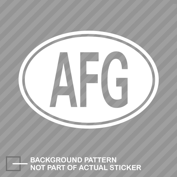 Afghanistan Oval Sticker Decal Vinyl country code afg
