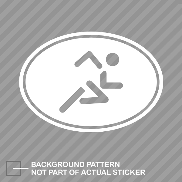 Oval Running Sticker Decal Vinyl triathlon marathon