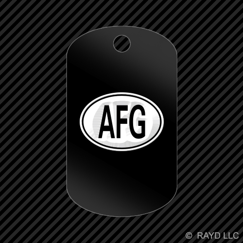 Afghanistan Oval Keychain GI dog tag engraved many colors country code afg